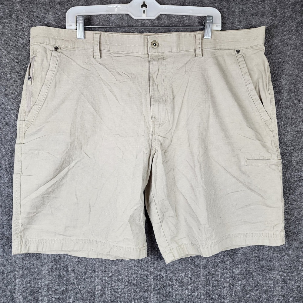 Weatherproof Cargo Shorts Mens 42 Khaki Ripstop Utility Hiking Tech Pocket